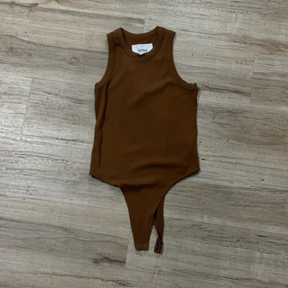 Brown Ribbed One Piece by
